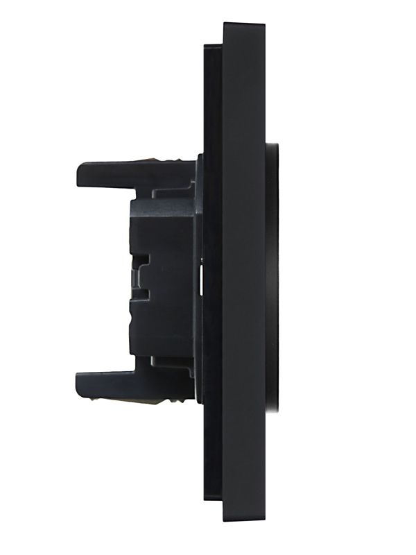 Розетка 2-м СП FORTE&PIANO FP126 10А без заземл. без защ. шторок безвинт. крепл. черн. IEK FP-R20-10-1-K02