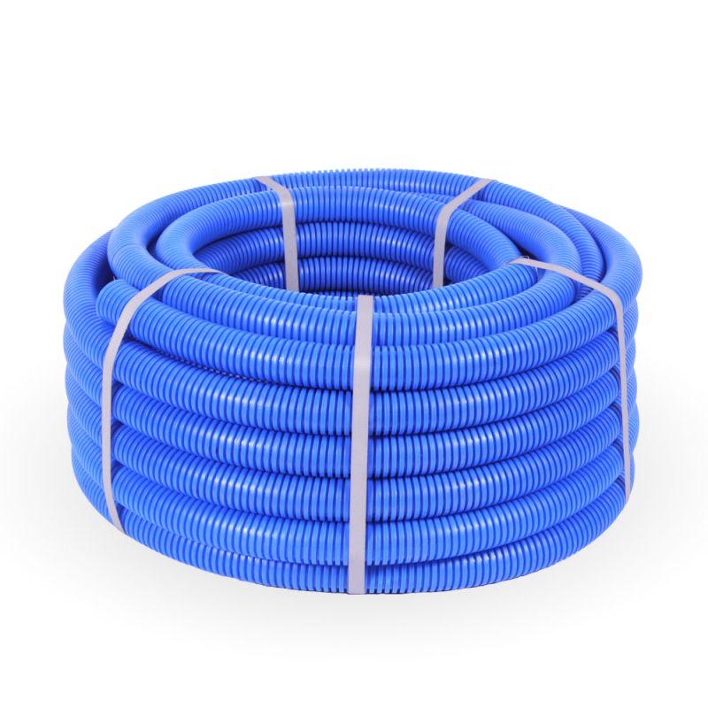 Труба гофрированная ПП легкая d20мм с протяжкой 350 Н негорючая (НГ) син. (уп.25м) Промрукав PR02.0078