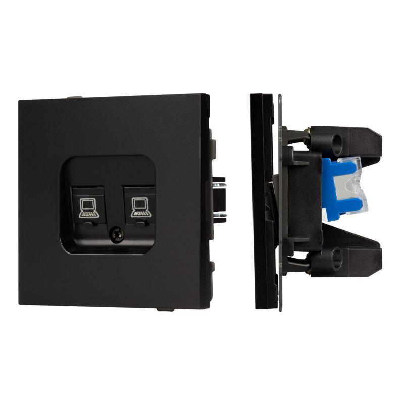 Механизм компьютерной розетки двойной SCT-TENDO-MPC2-PL-BK RJ-45 CAT6 Arlight 054101