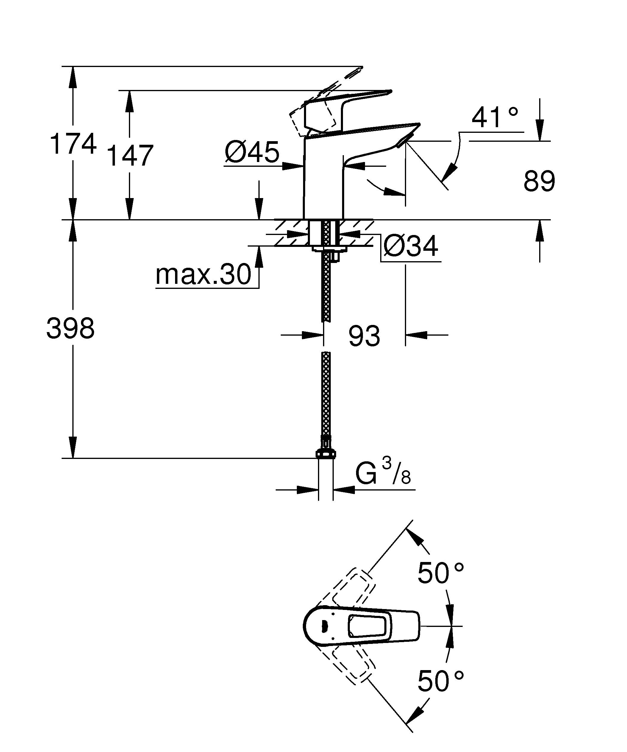 Смеситель Grohe Bauloop 23337001 для раковины