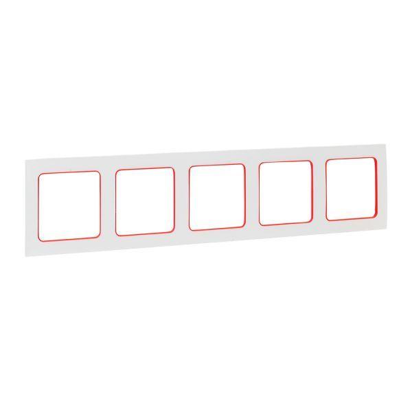 Рамка 5-м Стокгольм бел. с линией цвета красн. EKF EYM-G-306-10