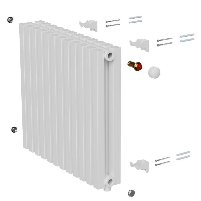 Радиатор дизайн Shift Q30 VC2050 28 секц. RAL9016 Royal Thermo НС-1631298