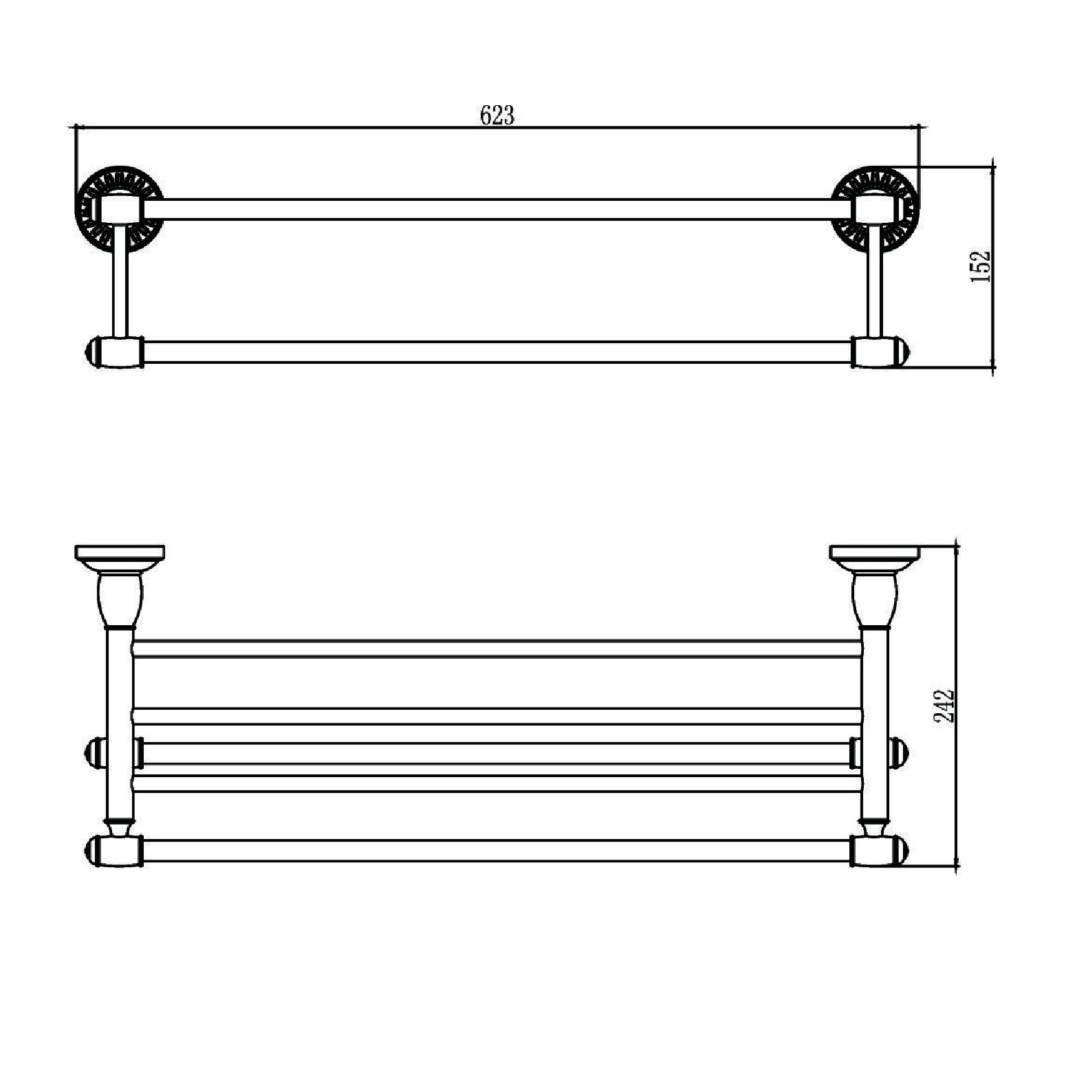 Полка для полотенец Savol S-606644H, черный