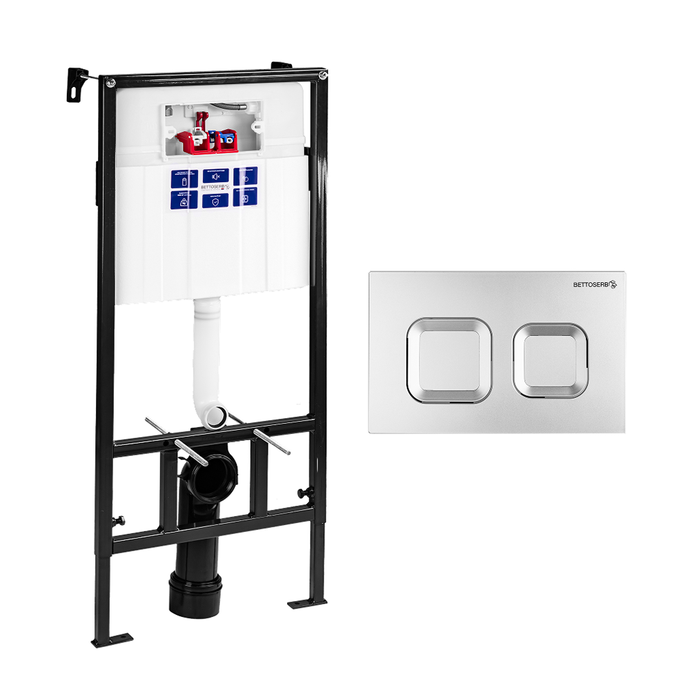 Сет инсталляция sava fix slim+клавиша смыва smart хром матовый SET40006472 BETTOSERB