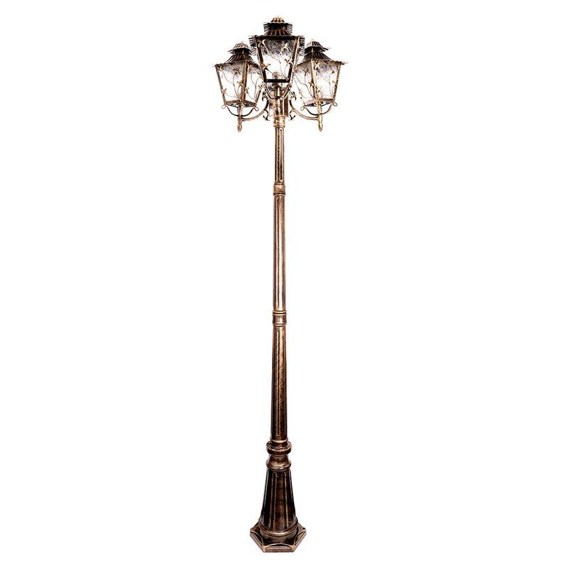 Светильник садово-парковый 3х60Вт 230В E27 2м черн. зол. PL638 FERON 11646