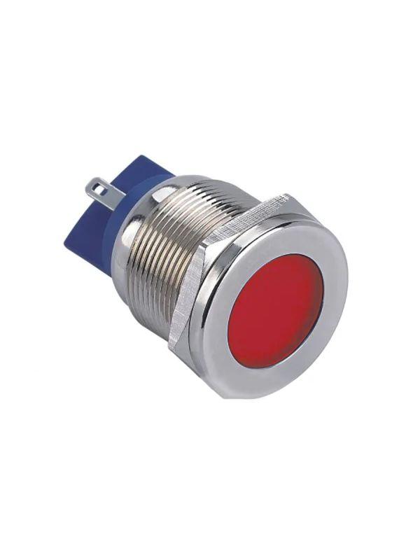 Лампа индикаторная GQ22T-D/L/R/220V/S светодиодная матрица d22мм 220В AC/DC IP67 метал. красн. Электротехник ET020078