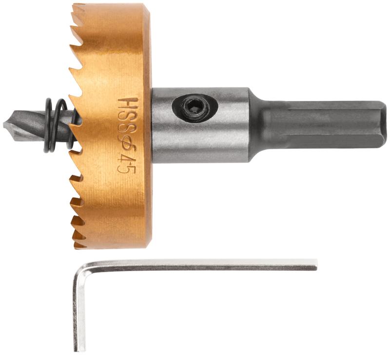 Коронка кольцевая пометаллу HSS сталь титановое покрытие 45мм FIT 36876