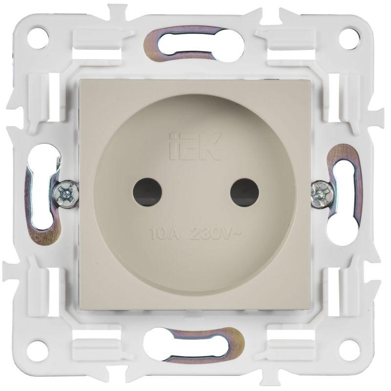 Розетка SKANDY 10А без заземл. защ. шторки SK-R01B беж. IEK SK-R13-10-K10