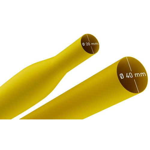 Трубка термоусадочная ТТУ нг-LS 40/20 1м желт. (уп.10шт) Эра Б0067592