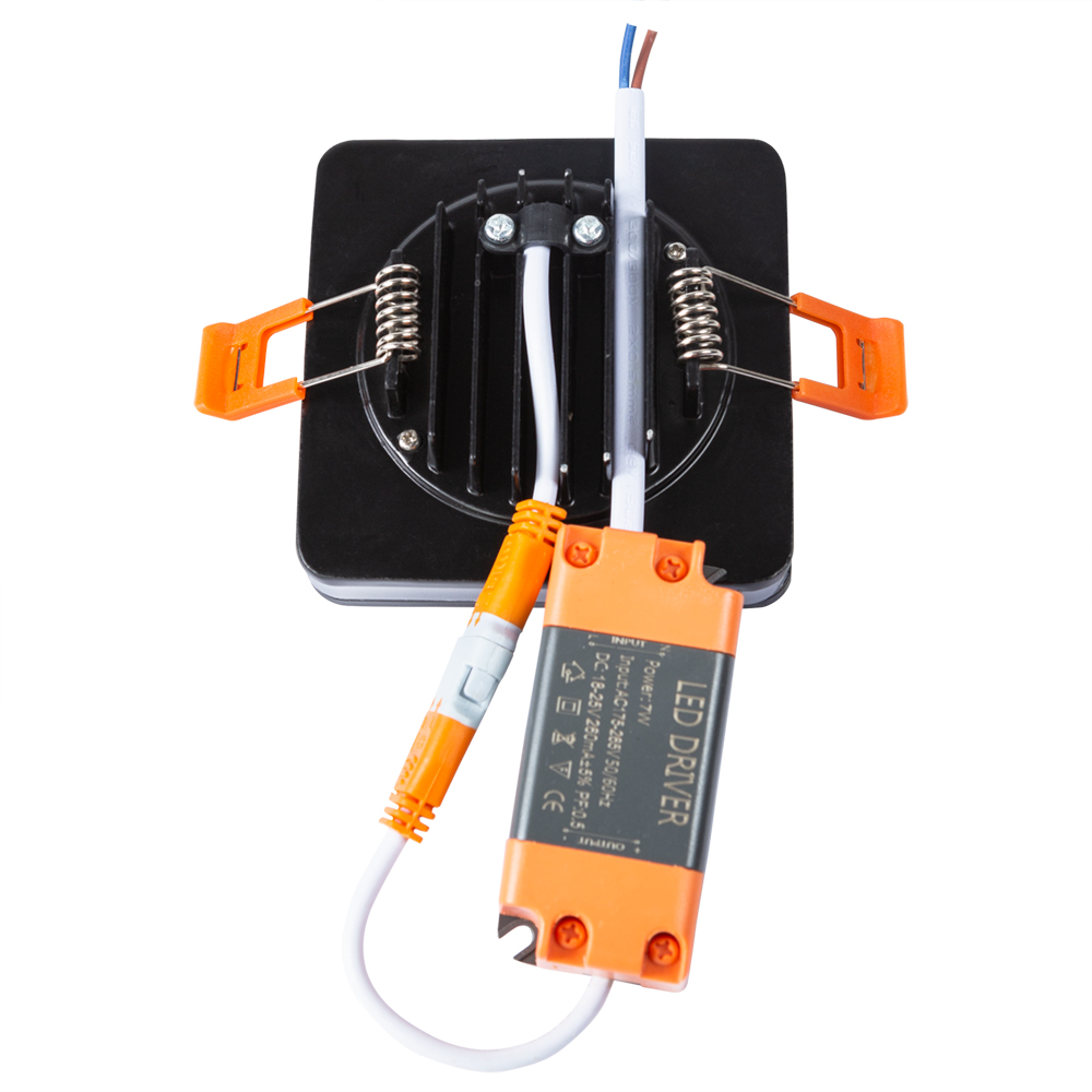 Светильник квадратный черный 7Вт 4000К 530Лм