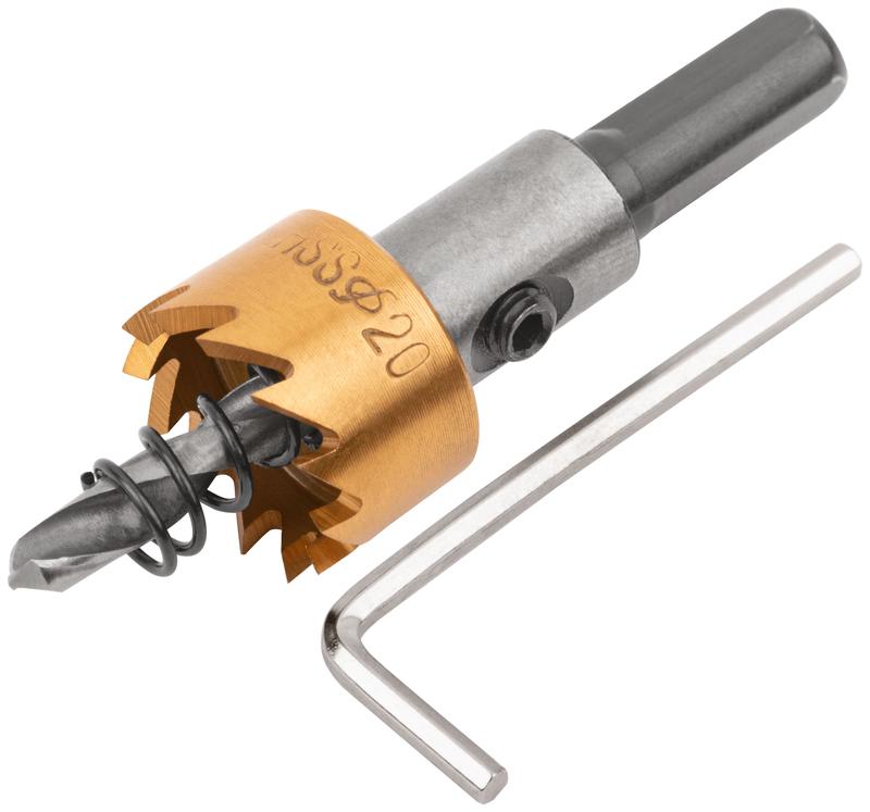 Коронка кольцевая пометаллу HSS сталь титановое покрытие 20мм FIT 36860