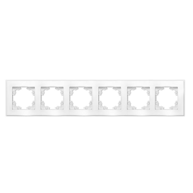 Рамка 6-м Афина стеклянная бел. UNIVersal 2247