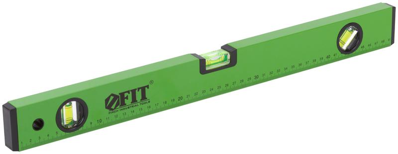 Уровень "Техно" 3 глазка фрезер. рабочая грань шкала 500мм корпус зел. FIT 18115