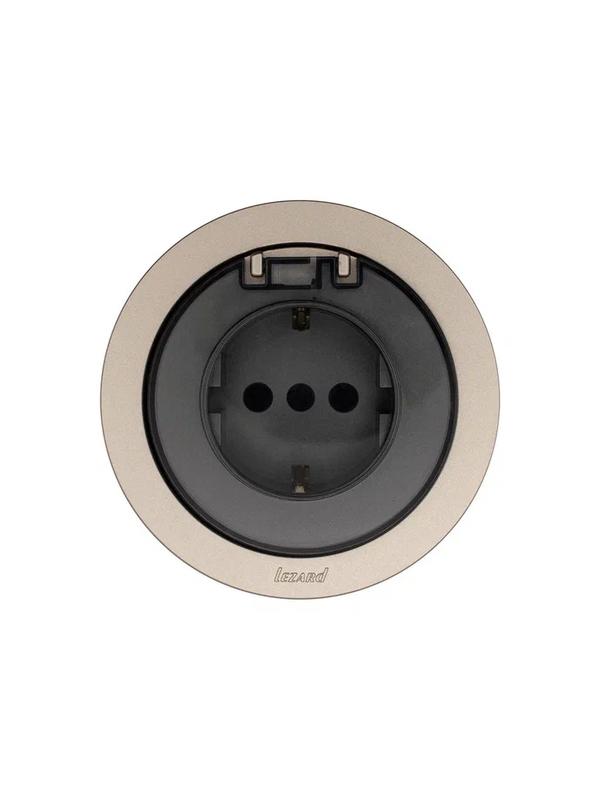 Розетка 1-м СП OSEN IP44 с заземл. с крышкой ПБТ механизм титан LEZARD 743-3788-123BIPCH