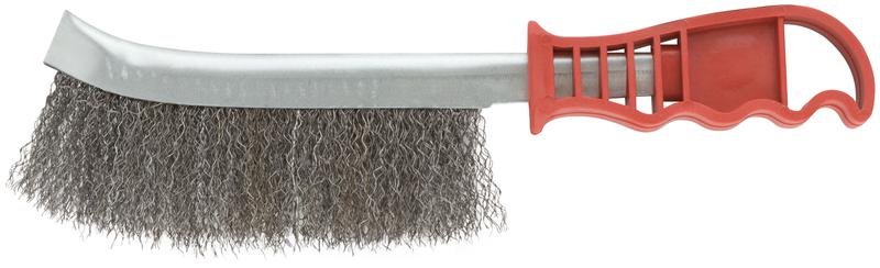 Корщетка с изогнутой пластиковой ручкой стальная тип А MOS 38422М