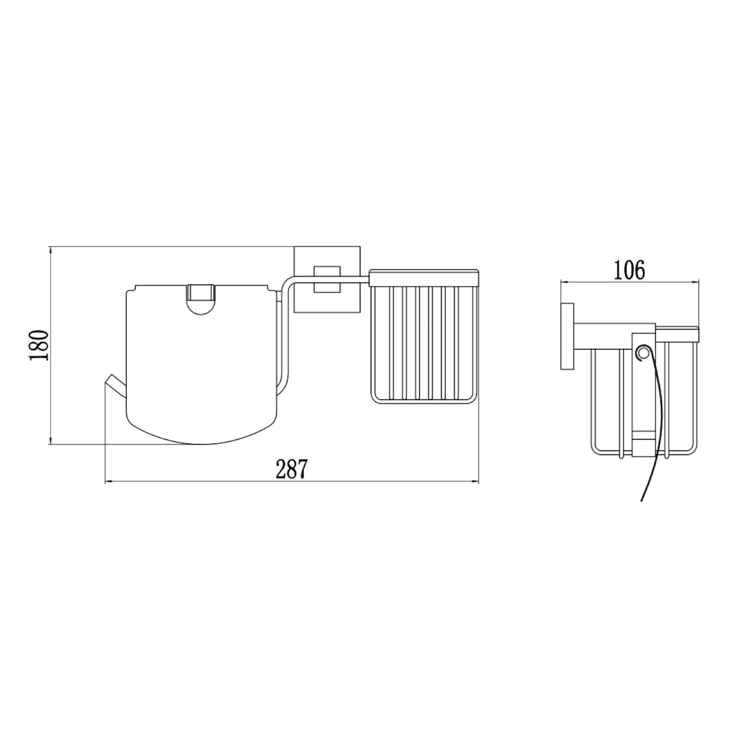 Держатель для туалетной бумаги и освежителя Savol S-L06551H, черный
