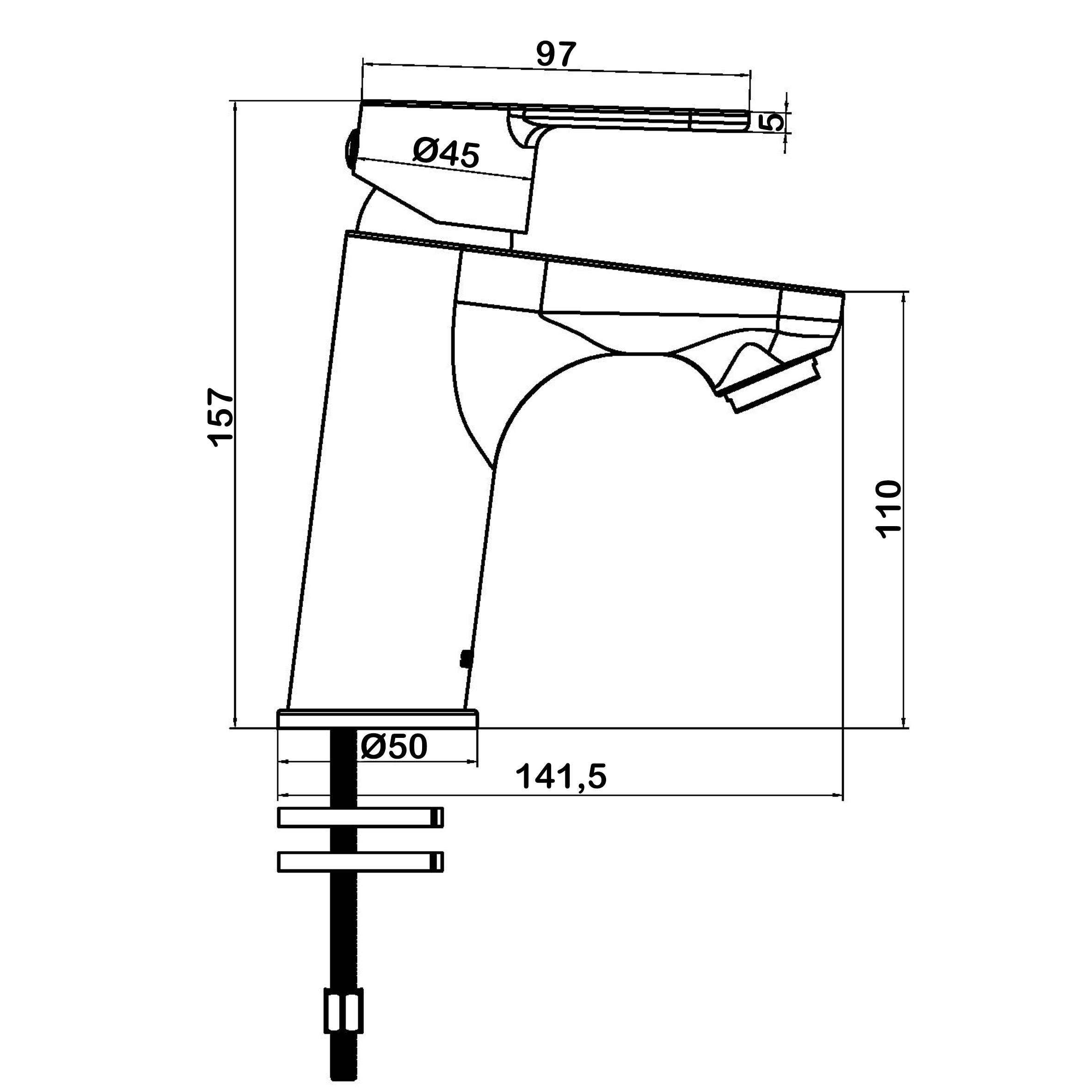 Смеситель для раковины Swedbe Olymp 1810