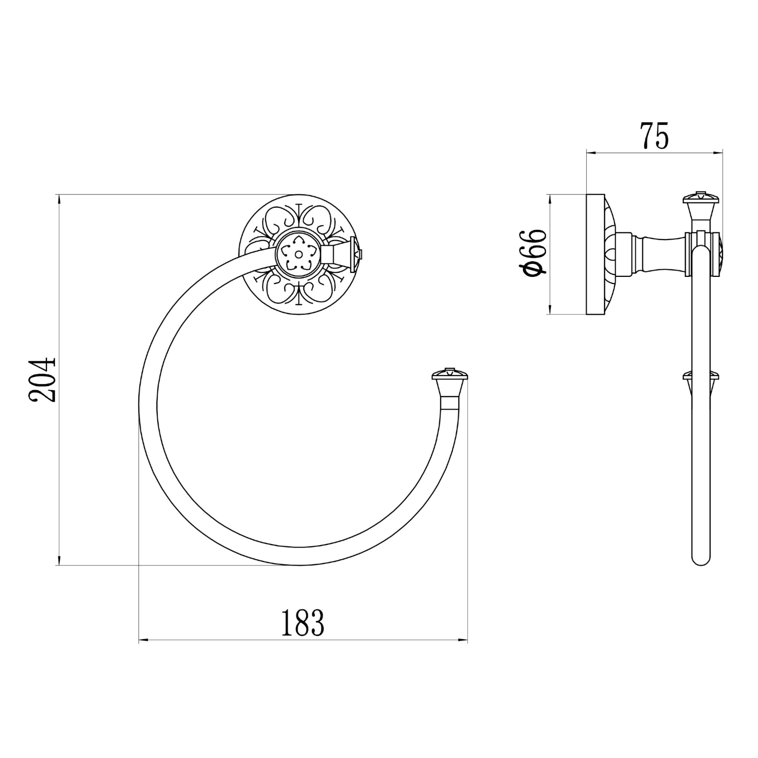 Полотенцедержатель Savol S-005863A, хром