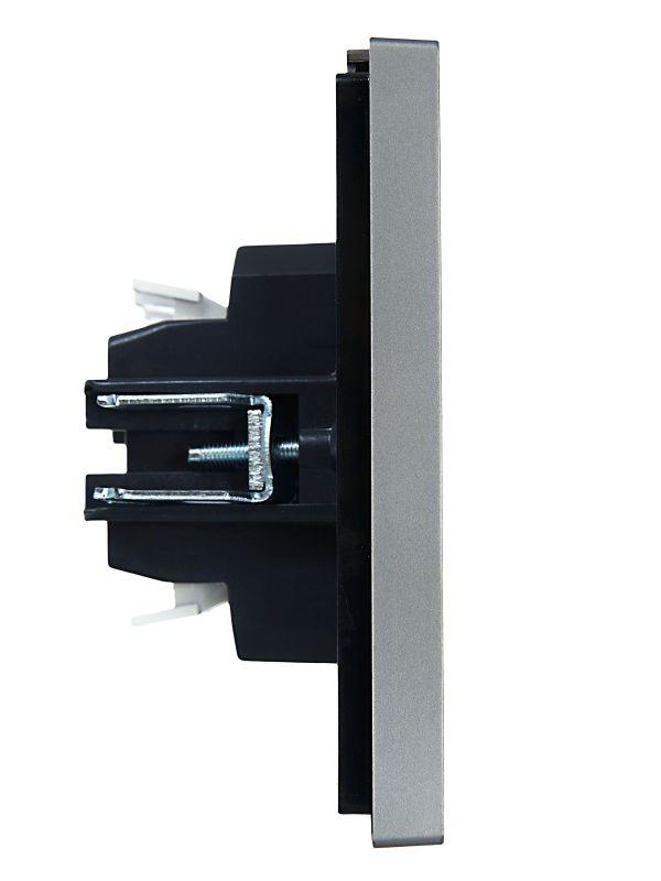 Выключатель проходной 2-кл. СП FORTE&PIANO 10А FP507 сталь IEK FP-V22-0-10-1-K46