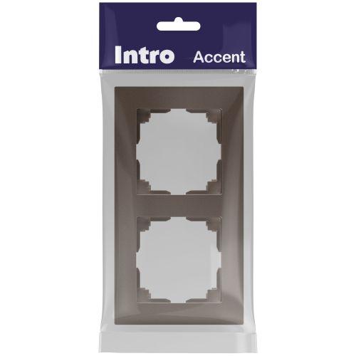 Рамка 2-м СП Accent 6-502-08 бронза Intro Б0063777