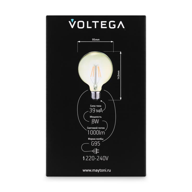 Лампа светодиодная филаментная Loft 271 G95 8Вт 2700К E27 DIM Voltega 8509