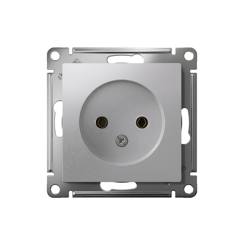 Розетка 1-м СП AtlasDesign 16А IP20 без заземл. без защ. шторок механизм алюм. SE ATN000341