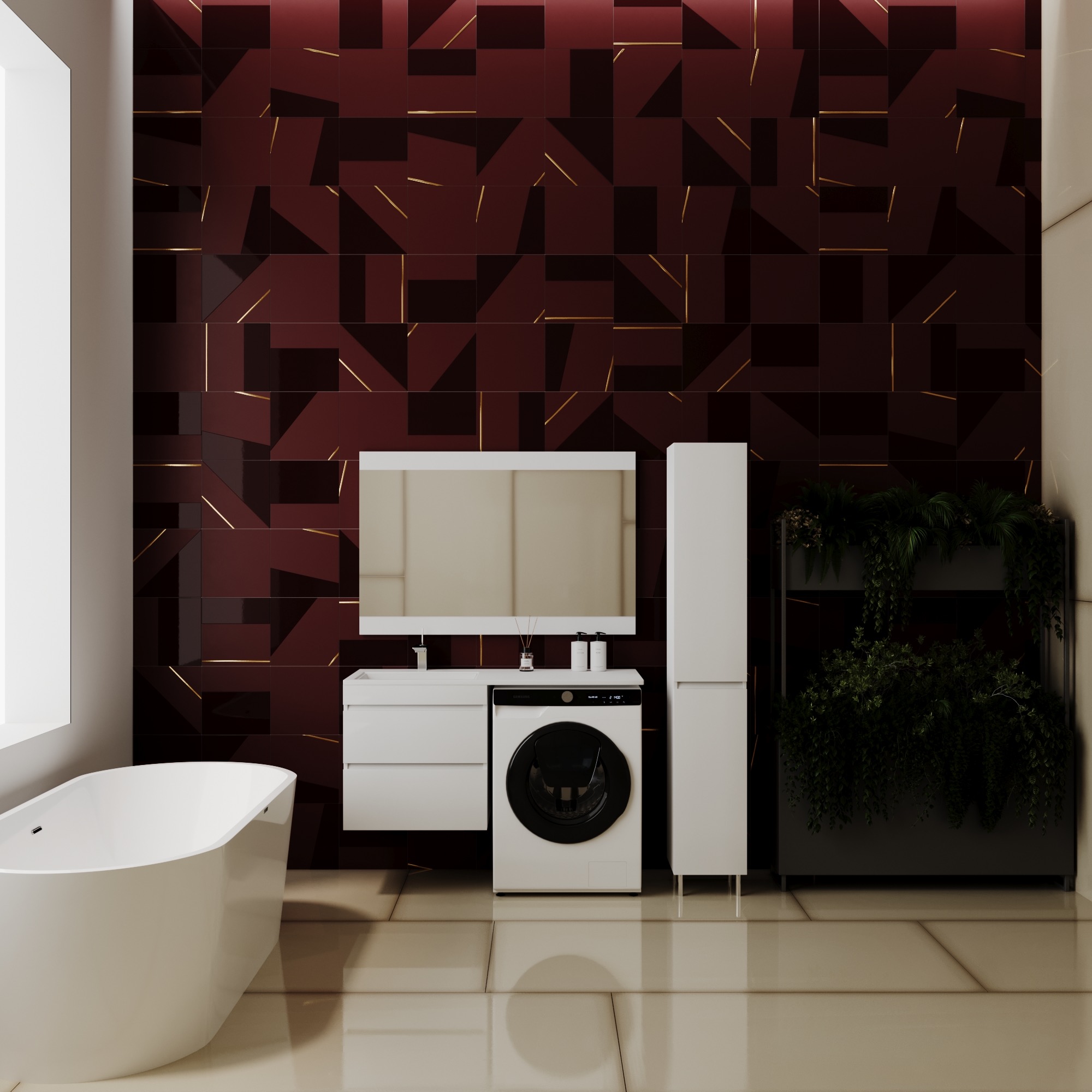 Колонна напольная универсальная "Даллас" с корзиной, Люкс белая, PLUS