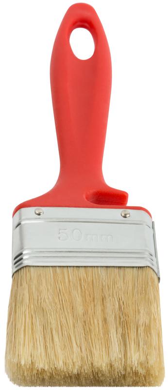 Кисть флейцевая "Крафт" 50мм натур. свет. щетина пластик. ручка с выемкой КУРС 00843