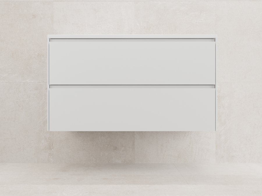 Тумба подвесная "ЛИМА 100" эмаль, под раковину LINE 100, 2 ящ., PLUS, белый матовый
