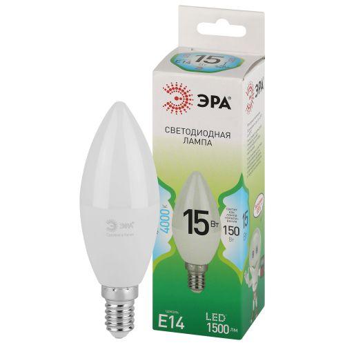 Лампа светодиодная GREEN LINE B35-15W-840-E14 GL 15Вт свеча 4000К яркий свет бел. E14 Эра Б0067121