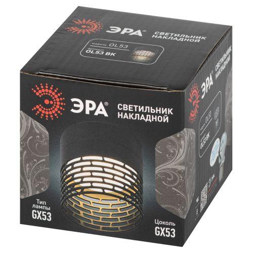 Светильник OL53 BK под лампу GX53 IP20 настенно-потолочный спот черн. Эра Б0061190