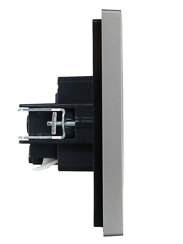 Розетка СП FORTE&PIANO FP514 16А с заземл. без защ. шторок безвинт. крепл. сталь IEK FP-R11-16-1-K46