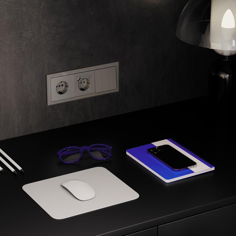 Выключатель 3-кл. СП S70 10А механизм шелк Voltum VLS030104