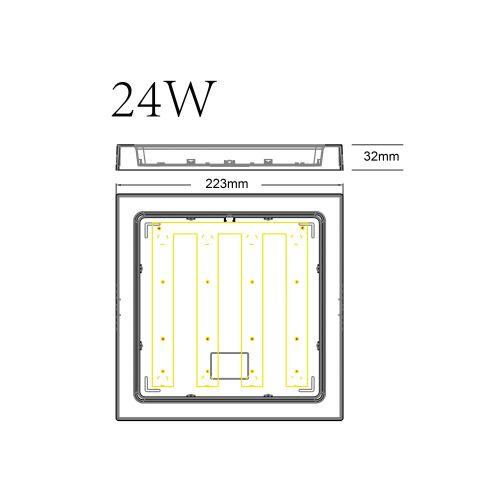Светильник светодиодный LED 20-24-4K 24Вт 4000К накладной квадратный ЭРА Б0057433
