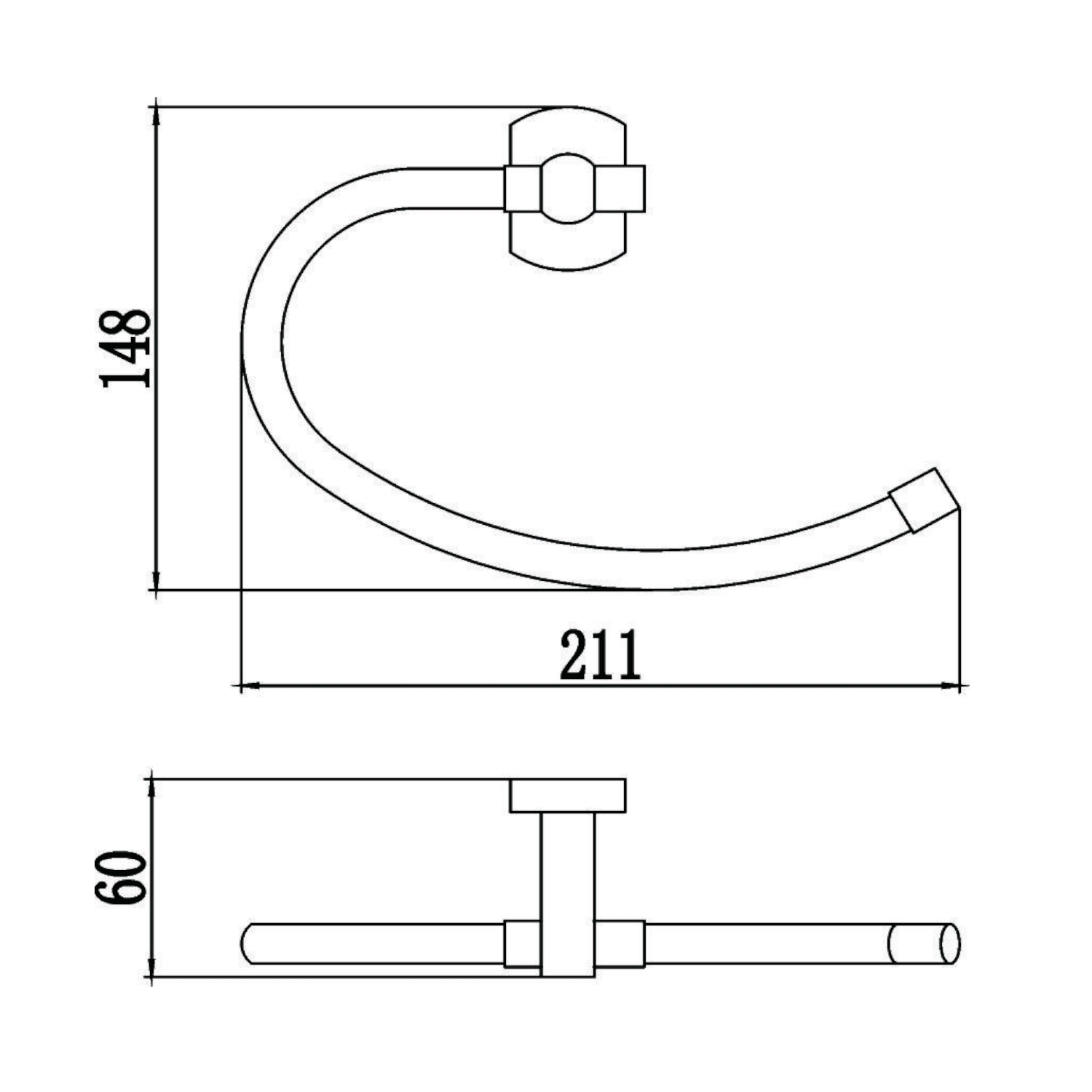 Полотенцедержатель Savol S-009963, хром