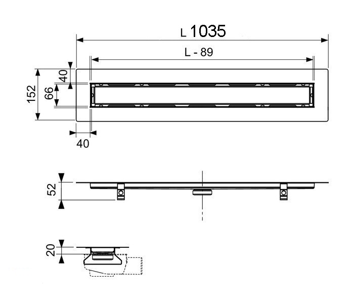 Душевой лоток TECE drain line 651000 100 см