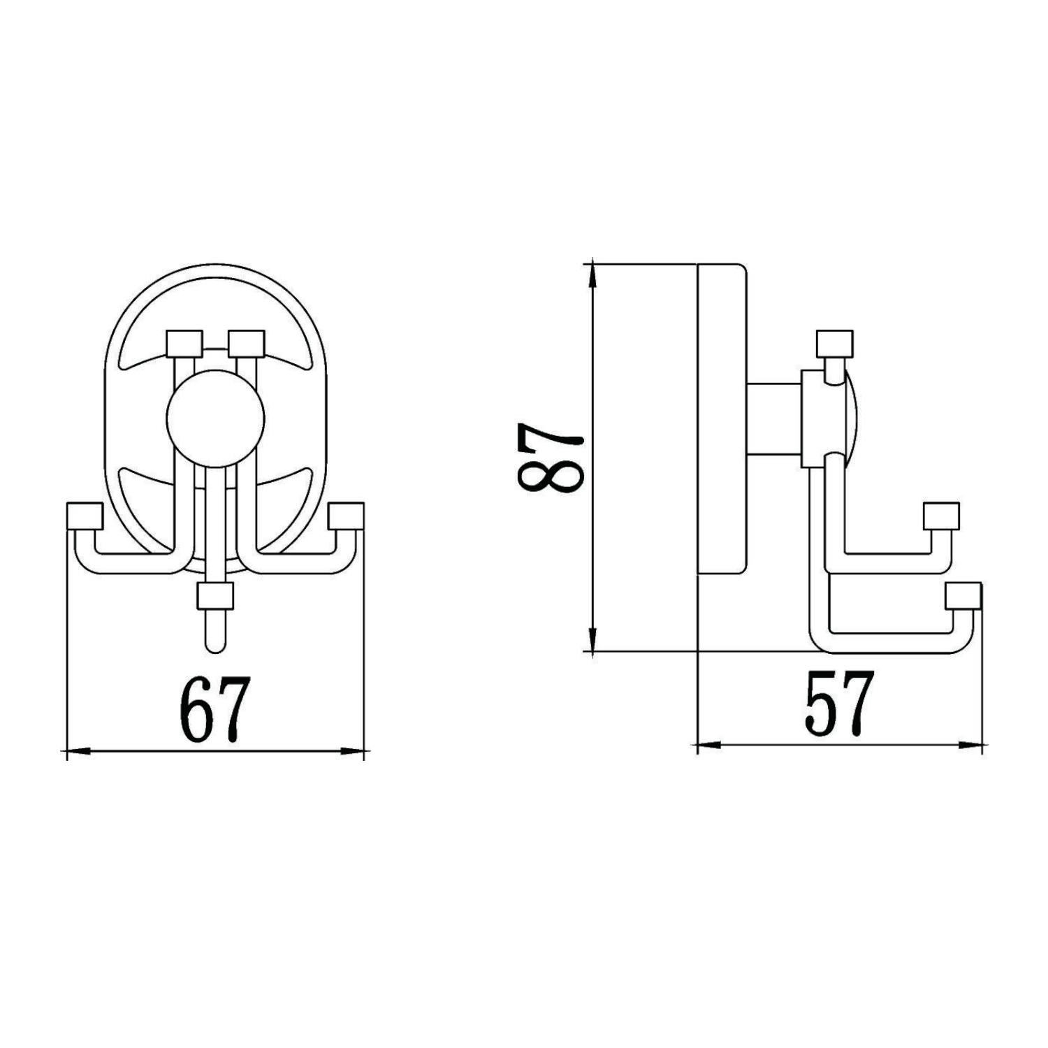 Крючок для ванной комнаты Savol S-007055, хром