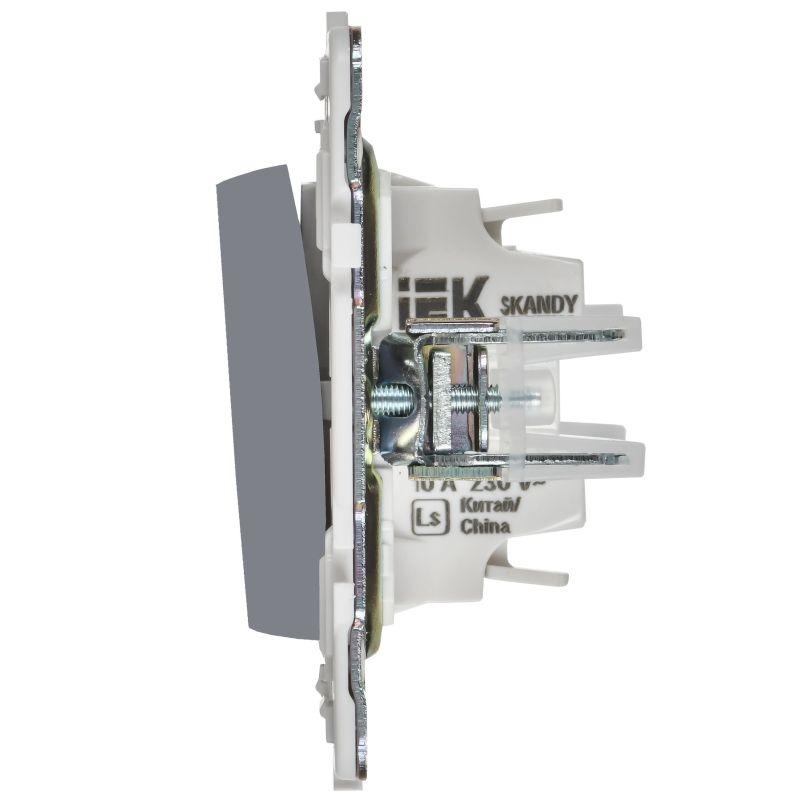 Выключатель проходной 1-кл. SKANDY 10А SK-V08Gr с индикацией сер. IEK SK-V12-1-10-K03