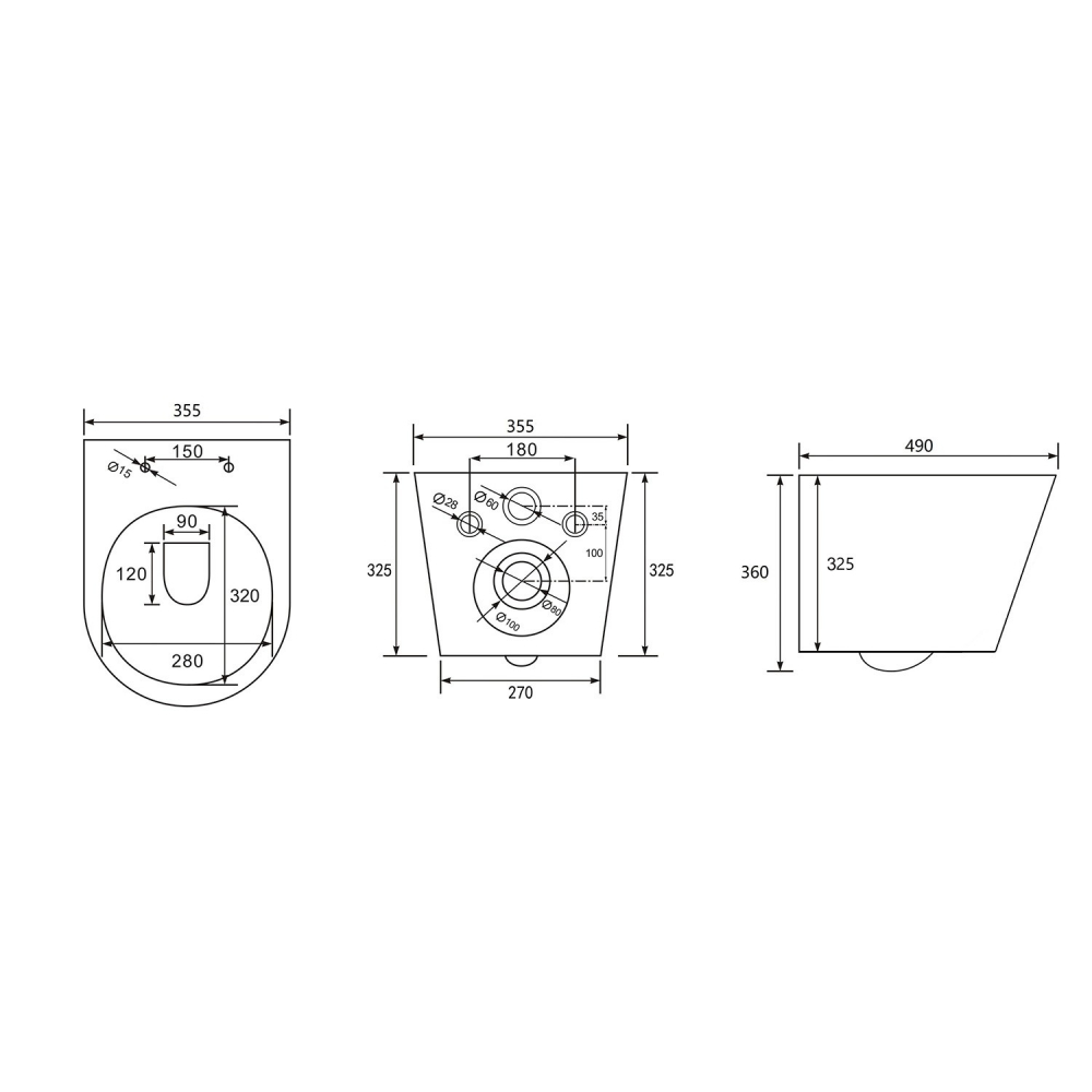 Унитаз ABBER Bequem AC1102TMW подвесной белый матовый, безободковый, смыв торнадо