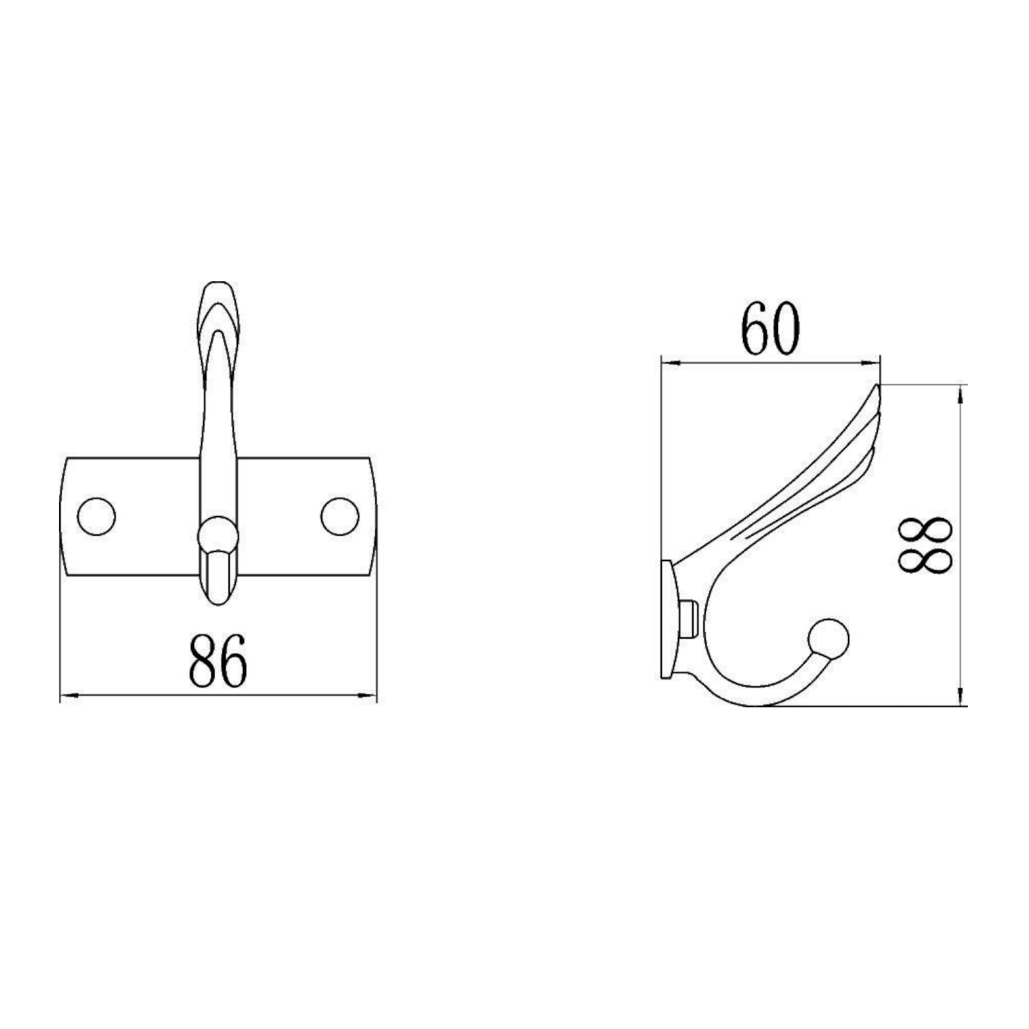Крючок для ванной комнаты Savol S-00111C, бронза