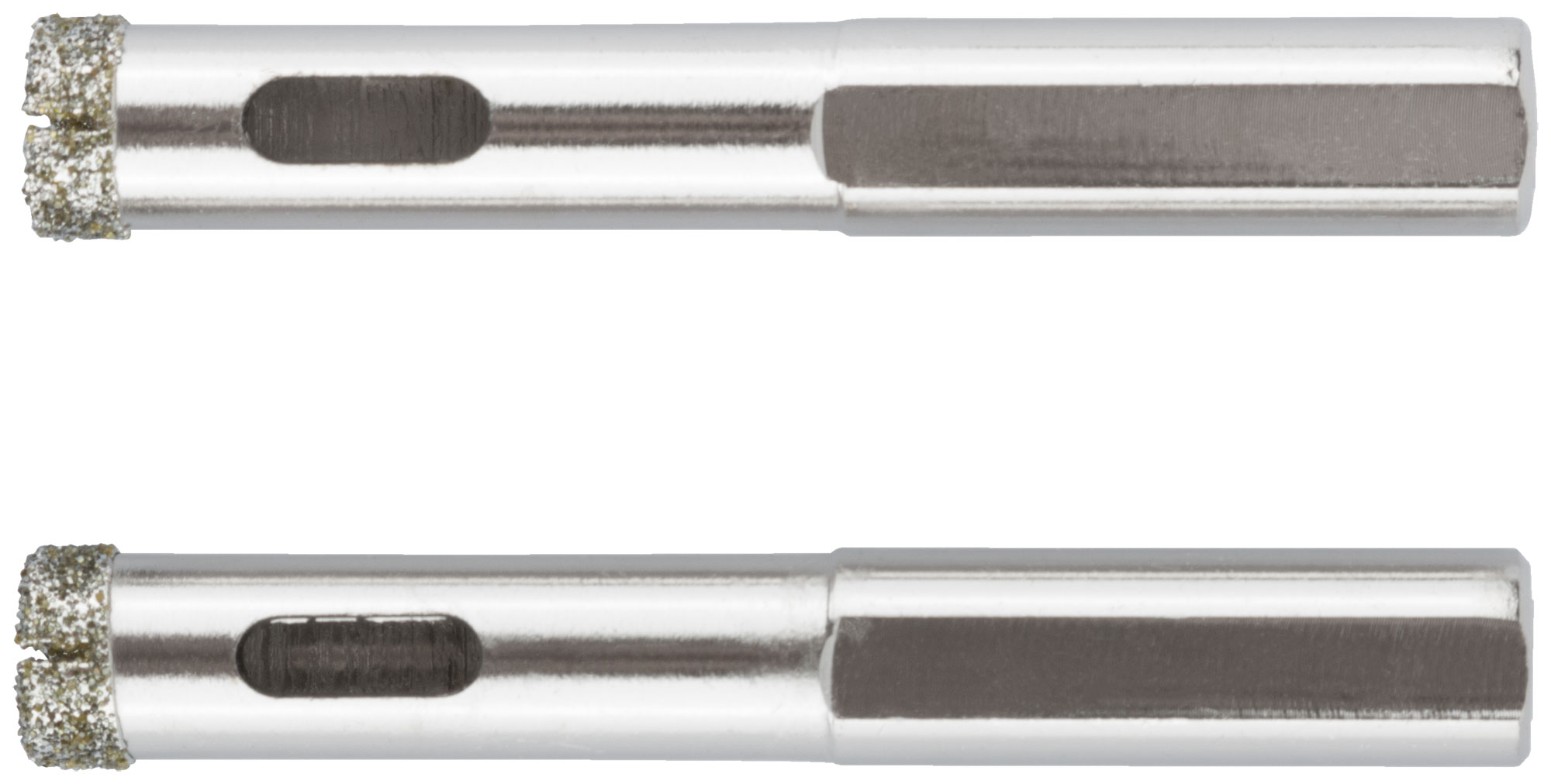 Коронки кольцевые по керамограниту, камню и кафелю алмазные, набор 2 шт., 10х65 мм