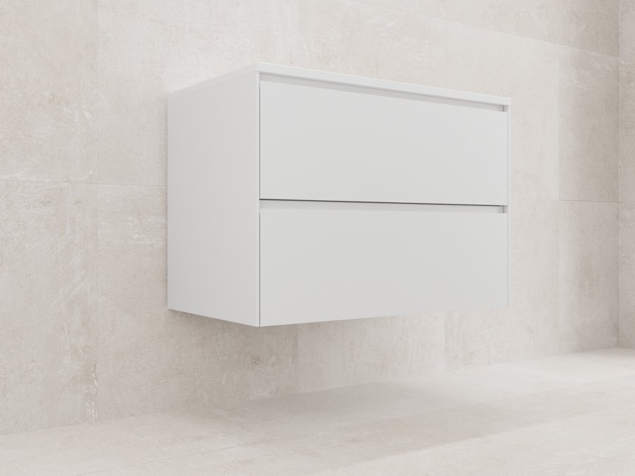 Тумба подвесная "ЛИМА 80" эмаль, под раковину LINE 80, 2 ящ., PLUS, белый матовый