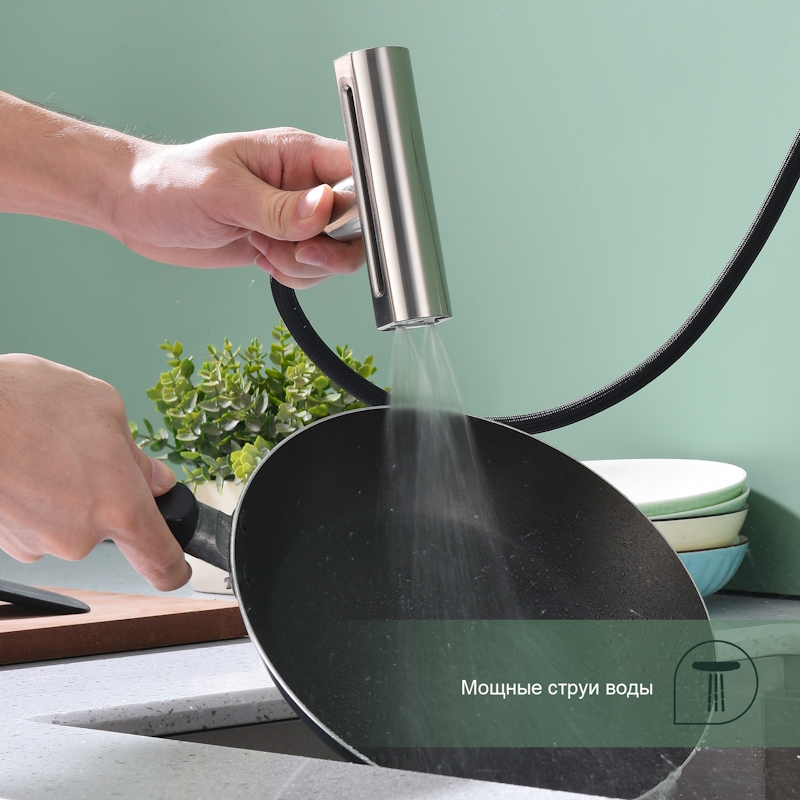 Смеситель для кухни с мультифункциональным изливом Splenka S206.49.05, сатин