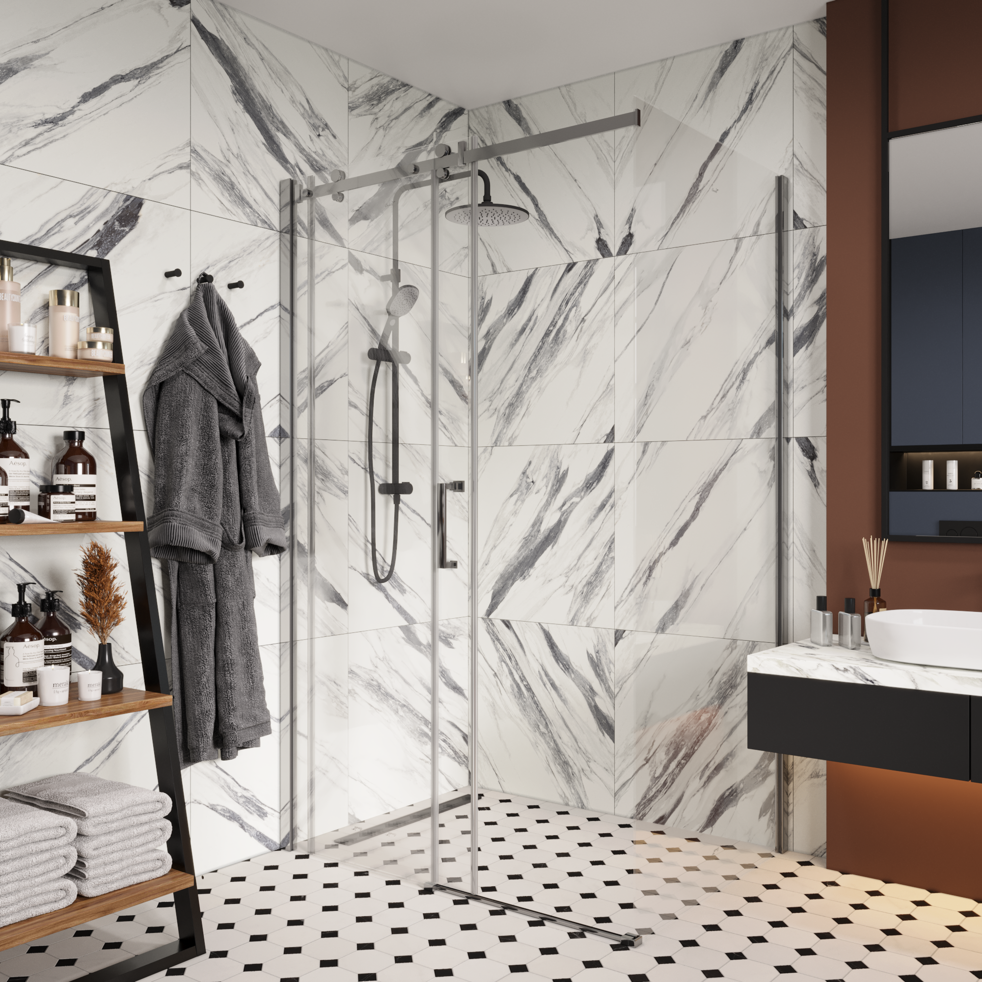 Ограждение CEZA'S120 душевое Ceruttispa без поддона (90x120x195)