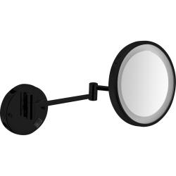 Зеркало с регулировкой и led-подсветкой, увеличение х3, ø160 мм vanity 08006.n черное