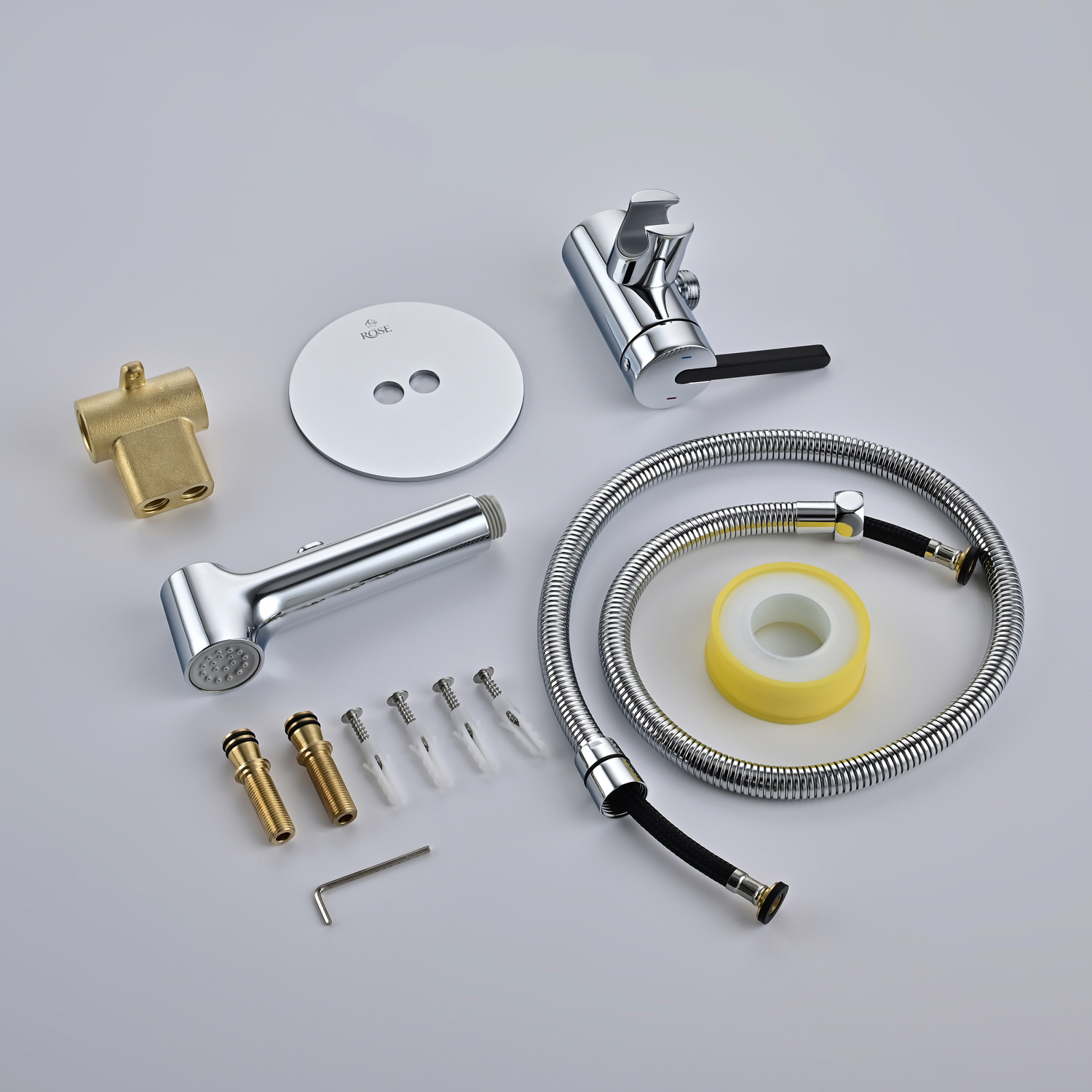 Гигиенический душ со смесителем Rose R235, хром