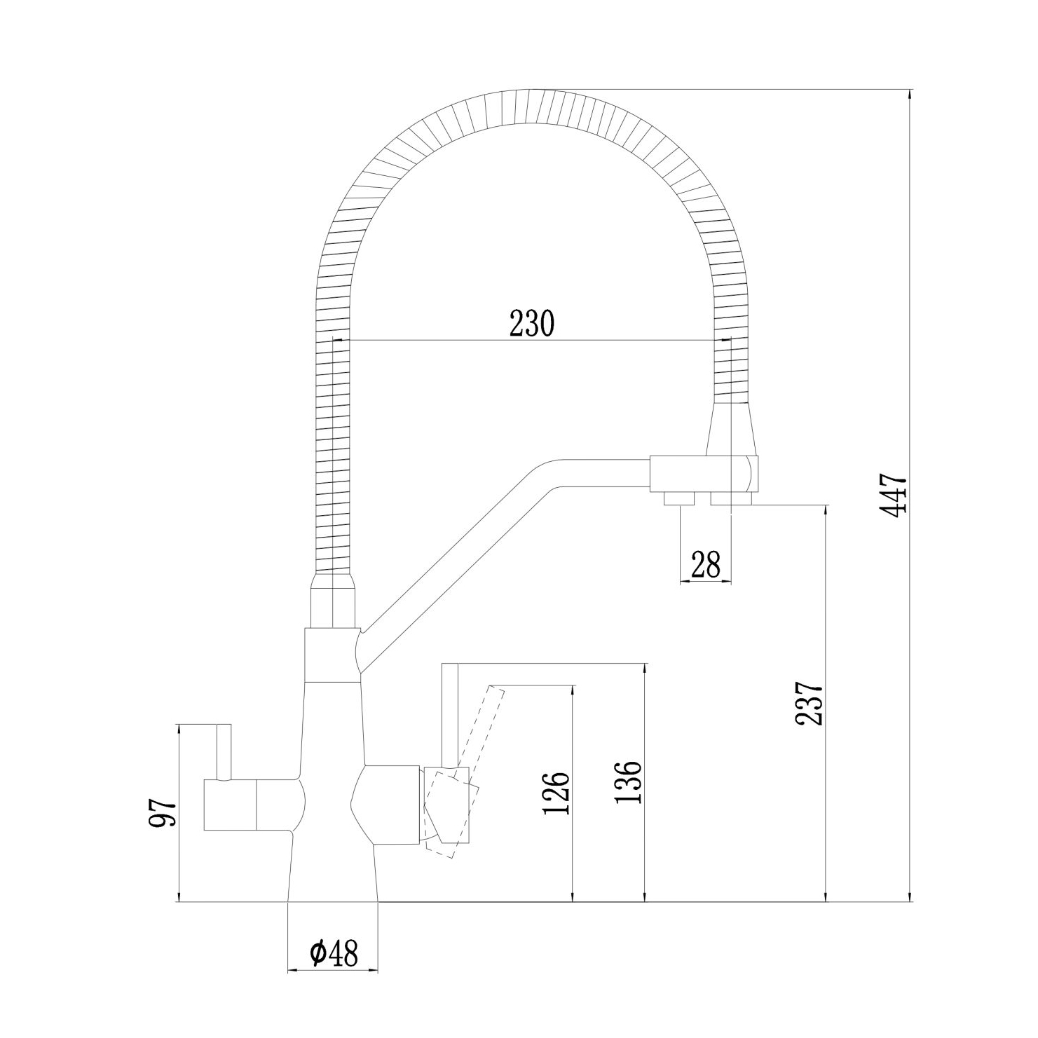 Смеситель для кухни с подключением к фильтру Fmark FS0762H, черный