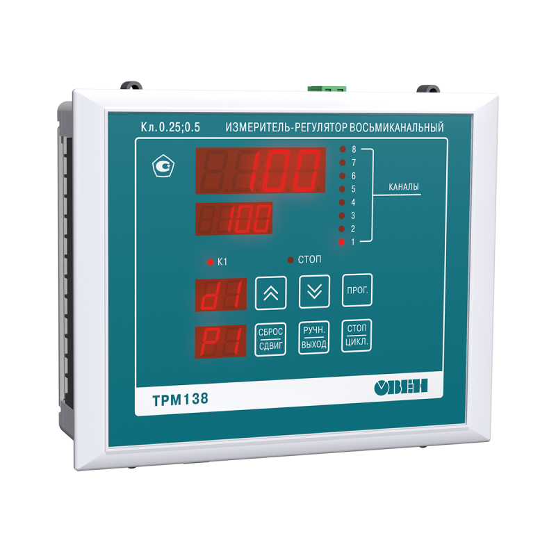 Измеритель-регулятор универсальный восьмиканальный ТРМ138-ТТТТТТРР.Щ7 ОВЕН 134422
