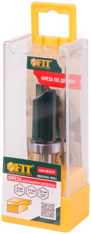 Фреза для выборки заподлицо с верхним подшипником DхHхL=19х30х71мм FIT 3606-083019