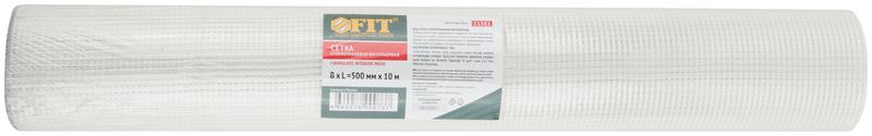 Сетка стеклотканевая интерьерная ячейка 2х2мм плотность 43г/кв.м 500ммх10м FIT 11582